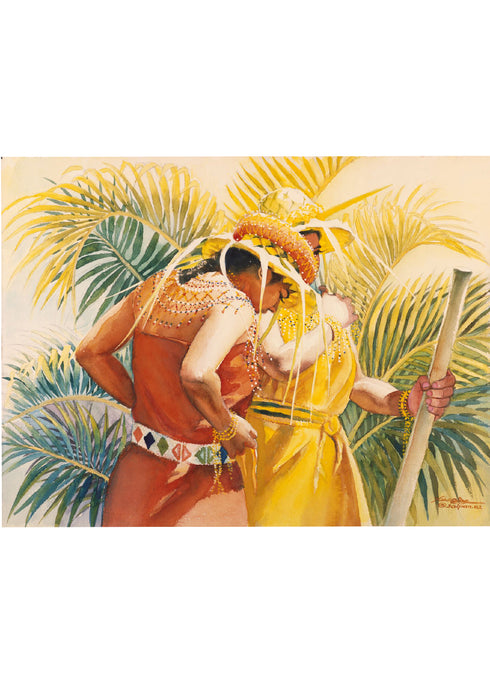 "Saipan Dancers"  Watercolor  Saipan Collection